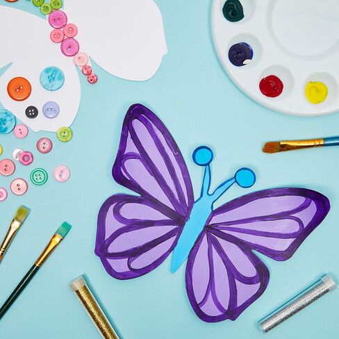 Bright Creations Paper Butterfly Cutouts for Crafts (7.5 x 6 in, White, 50 Pack) in Saudi Arabia