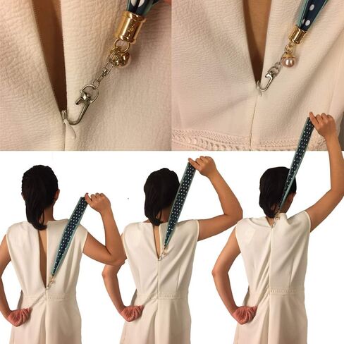 ZipSeven Zipper Puller for Dress and Boots Zipper Helper Zip Up and Down Pull Assistant with Easy Zip Aid Puller by Yourself with Jewelry (Black, Standard) in Kuwait