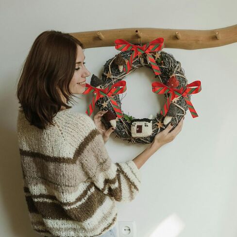 25 ياردة عيد الميلاد شريط الشريط 5/8 بوصة أحمر أخضر عيد الميلاد حلوى قصب أشرطة حك شريط نسيج مخطط لشجرة عيد الميلاد ديكور هدية التفاف إكليل القوس DIY الحرفية in Kuwait