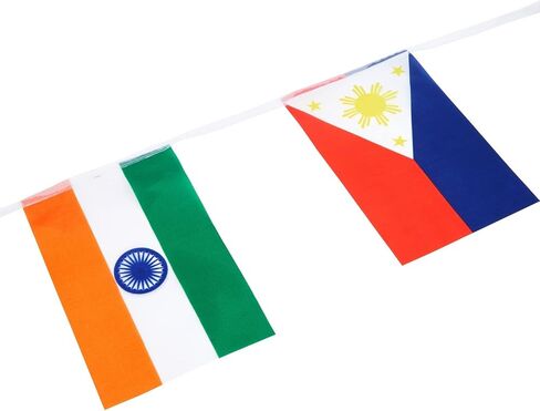 80 ft International Flags of the World Banner with 100 Countries, Hanging Multicultural Party Decorations (5.2 x 8.2 Inch Flags) in Saudi Arabia