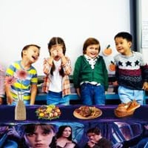 alotfs 2 Pcs Wednesday TV Show Happy Birthday Tablecloth, 70 x 42 Inch Wednesday TV Show Plastic Tablecloth, Wednesday TV Show Party Supplies Decorations Table Cover in Kuwait