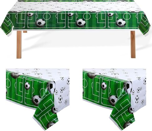 3 قطع أغطية طاولة كرة القدم، غطاء طاولة بنمط كرة القدم من البلاستيك مطبوع عليه غطاء طاولة رياضي لمناسبة كرة القدم، مجموعة لوازم الحفلات بطابع كرة القدم، حفلة عيد ميلاد، حدث خارجي، ديكور حدث المدرسة in Kuwait