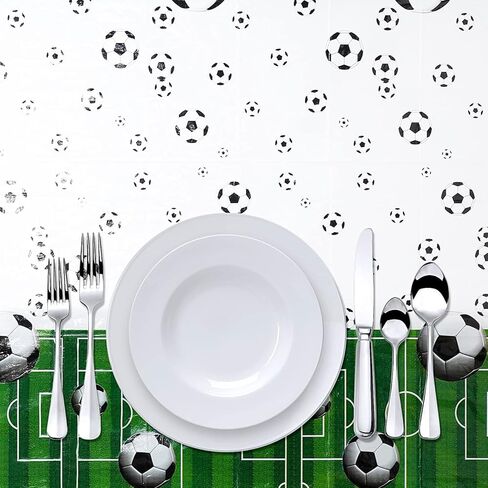 3 قطع أغطية طاولة كرة القدم، غطاء طاولة بنمط كرة القدم من البلاستيك مطبوع عليه غطاء طاولة رياضي لمناسبة كرة القدم، مجموعة لوازم الحفلات بطابع كرة القدم، حفلة عيد ميلاد، حدث خارجي، ديكور حدث المدرسة in Kuwait
