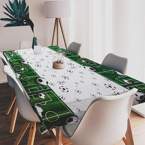 3 قطع أغطية طاولة كرة القدم، غطاء طاولة بنمط كرة القدم من البلاستيك مطبوع عليه غطاء طاولة رياضي لمناسبة كرة القدم، مجموعة لوازم الحفلات بطابع كرة القدم، حفلة عيد ميلاد، حدث خارجي، ديكور حدث المدرسة in Kuwait