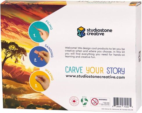 مجموعة نحت حجر الصابون الإبداعي على شكل فيل من ستوديو ستون للفنون والحرف اليدوية للأطفال البالغين in Kuwait