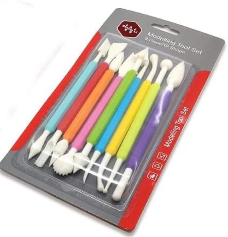 بيرفكت كرافت مجموعة ادوات نحت الفخار والطين من 9 قطع، ادوات نحت الطين السيراميك مع شنطة حمل للاطفال المبتدئين الخبراء، لتنعيم نمذجة الفخار، ادوات بطرف ستيل بمقابض خشبية in Kuwait