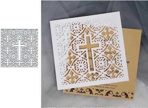 Cross Flower Frame Metal Die Cuts Cutting Dies, Cross Flower Frame Paper Cards Cutting Dies Cut Stencils for DIY Embossing Card Making Book Tags Decorative Paper Dies Scrapbooking in Saudi Arabia