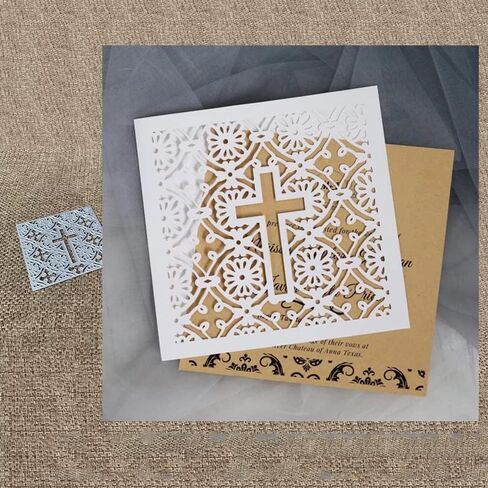 Cross Flower Frame Metal Die Cuts Cutting Dies, Cross Flower Frame Paper Cards Cutting Dies Cut Stencils for DIY Embossing Card Making Book Tags Decorative Paper Dies Scrapbooking in Saudi Arabia