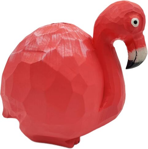 ARSTRIA مصنوع يدويًا على شكل فلامنغو على شكل خنزير بنك المال صندوق توفير المال، صندوق خشبي للعملات المعدنية، زخرفة سطح المكتب، وعاء توفير التماثيل القابلة للجمع للطلاب هدية لغرفة المعيشة بطول 5.9 بوصة in Kuwait