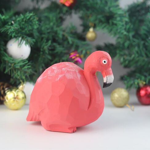 ARSTRIA مصنوع يدويًا على شكل فلامنغو على شكل خنزير بنك المال صندوق توفير المال، صندوق خشبي للعملات المعدنية، زخرفة سطح المكتب، وعاء توفير التماثيل القابلة للجمع للطلاب هدية لغرفة المعيشة بطول 5.9 بوصة in Kuwait