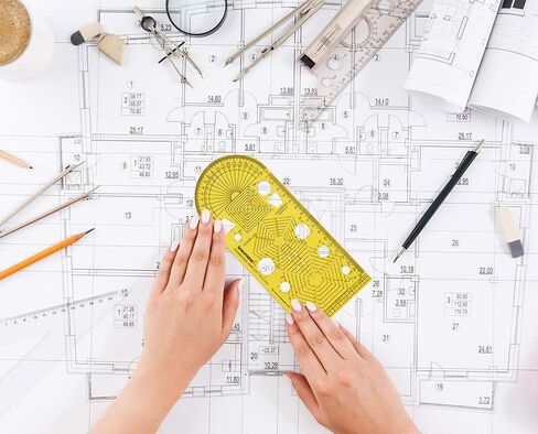 Traceease Engineering, Electrical & Arrow Multi-Pattern Template Stencil Drafting Tools- Pack of 6 Pieces in Kuwait