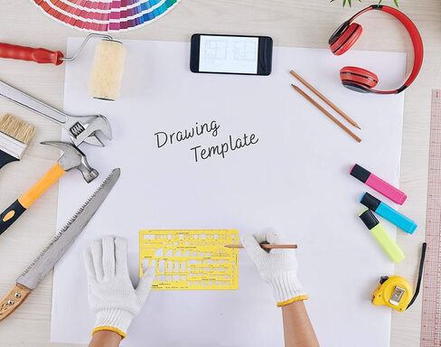 Traceease Engineering, Electrical & Arrow Multi-Pattern Template Stencil Drafting Tools- Pack of 6 Pieces in Kuwait