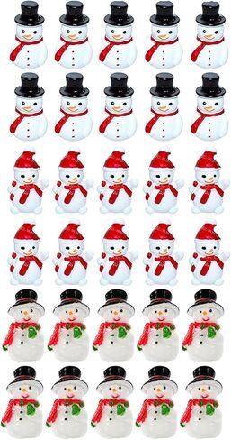 LUOZZY Christmas Miniature Snowman Figurines Resin Snowman Ornament for Micro Landscape Mini Garden Plant Pot Dollhouse Decorations (24) in Kuwait