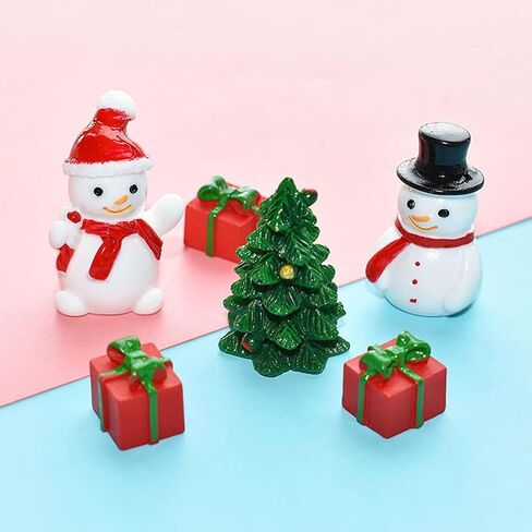 LUOZZY Christmas Miniature Snowman Figurines Resin Snowman Ornament for Micro Landscape Mini Garden Plant Pot Dollhouse Decorations (24) in Kuwait