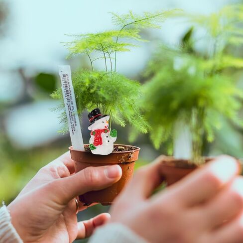 LUOZZY Christmas Miniature Snowman Figurines Resin Snowman Ornament for Micro Landscape Mini Garden Plant Pot Dollhouse Decorations (24) in Kuwait