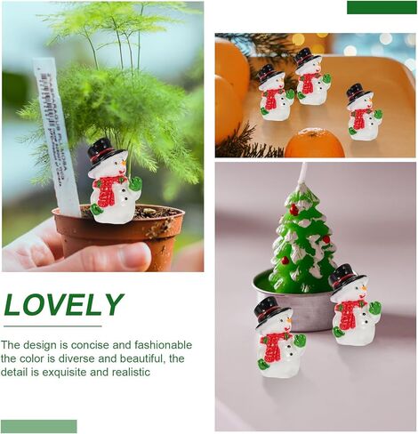 LUOZZY Christmas Miniature Snowman Figurines Resin Snowman Ornament for Micro Landscape Mini Garden Plant Pot Dollhouse Decorations (24) in Kuwait