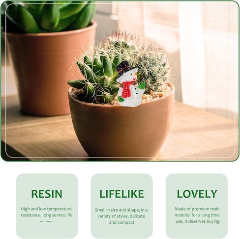 LUOZZY Christmas Miniature Snowman Figurines Resin Snowman Ornament for Micro Landscape Mini Garden Plant Pot Dollhouse Decorations (24) in Kuwait