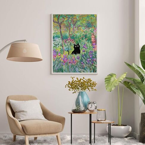 FOXKISS Black Cat Diamond Art Painting Kits for Adults, Full Drill Diamond Dots Paintings for Beginners, Round 5D Paint with Diamonds Pictures Gem Art Painting Kits DIY Crafts Kits 12x16inch in Kuwait