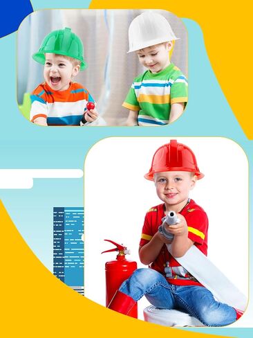 56 Pieces Kids Toy Construction Hats Bulk Plastic Construction Hats Worker Hard Hat for Boys Girls Party Supplies in Kuwait
