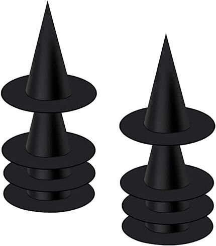 KOSIMI 8pcs Halloween Black Witch Hats, Suitable for Role-Playing or Party Decoration, Black Witch Hat Can Also Diy Your Favorite Patterns, Creative Inspiration Can Not Stop!, 38 cm/ 13.8 inches in Kuwait