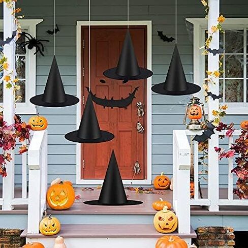 KOSIMI 8pcs Halloween Black Witch Hats, Suitable for Role-Playing or Party Decoration, Black Witch Hat Can Also Diy Your Favorite Patterns, Creative Inspiration Can Not Stop!, 38 cm/ 13.8 inches in Kuwait