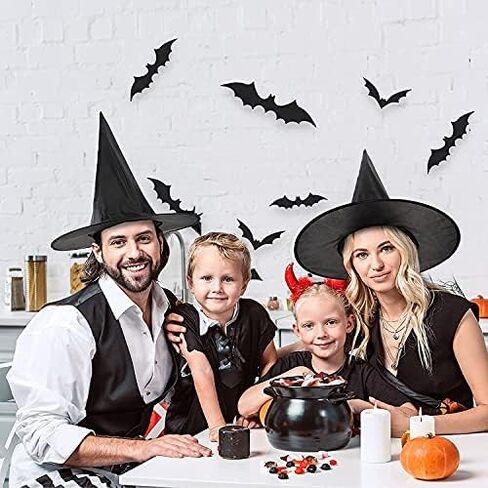 KOSIMI 8pcs Halloween Black Witch Hats, Suitable for Role-Playing or Party Decoration, Black Witch Hat Can Also Diy Your Favorite Patterns, Creative Inspiration Can Not Stop!, 38 cm/ 13.8 inches in Kuwait