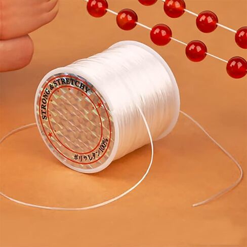 حبل مرن من الكريستال، 0.8 مم 393 قدم، حبل قابل للتمدد من الخرز لسوار الحرف اليدوية وقلادة صناعة المجوهرات in Kuwait