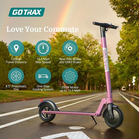 سكوتر كهربائي جوتراكس للبالغين، سكوتر رياضي GXL V2 مقاس 8.5 بوصة إطار هوائي بحد أقصى 12 ميل سرعة قصوى 15.5 ميل في الساعة، EABS وفرامل قرصية خلفية مع نظام تثبيت السرعة، قابل للطي in Kuwait