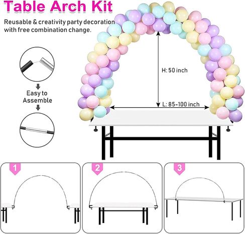 Balloon Pump and Balloon Arch Kit 172Pcs, Portable Balloon Air Pump with 12Ft Balloon Arch Stand and 110Pcs Balloons for Party Decoration Birthday Wedding Christmas Festival in Saudi Arabia