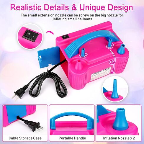 Balloon Pump and Balloon Arch Kit 172Pcs, Portable Balloon Air Pump with 12Ft Balloon Arch Stand and 110Pcs Balloons for Party Decoration Birthday Wedding Christmas Festival in Saudi Arabia