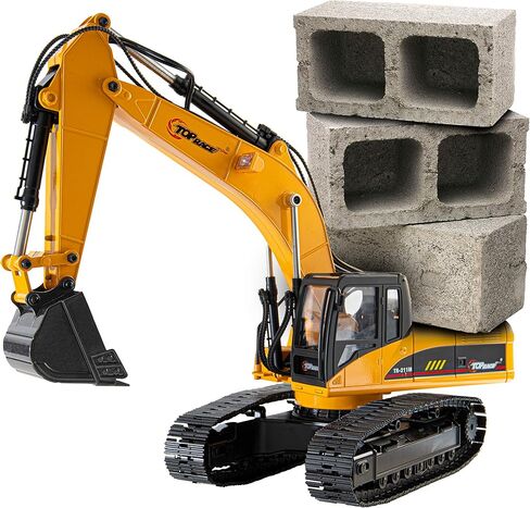 حفارات RC من توب ريس V4 معدنية بالكامل للبالغين - حفار هيدروليكي للتحكم عن بعد للبالغين - مركبات بناء قابلة لإعادة الشحن للأطفال - شاحنة لعبة محاكاة للدخان، سعة 180 رطل، متوافقة مع أليكسا in Kuwait