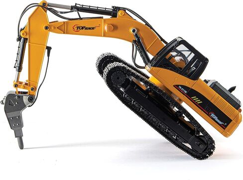 حفارات RC من توب ريس V4 معدنية بالكامل للبالغين - حفار هيدروليكي للتحكم عن بعد للبالغين - مركبات بناء قابلة لإعادة الشحن للأطفال - شاحنة لعبة محاكاة للدخان، سعة 180 رطل، متوافقة مع أليكسا in Kuwait