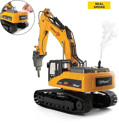 حفارات RC من توب ريس V4 معدنية بالكامل للبالغين - حفار هيدروليكي للتحكم عن بعد للبالغين - مركبات بناء قابلة لإعادة الشحن للأطفال - شاحنة لعبة محاكاة للدخان، سعة 180 رطل، متوافقة مع أليكسا in Kuwait