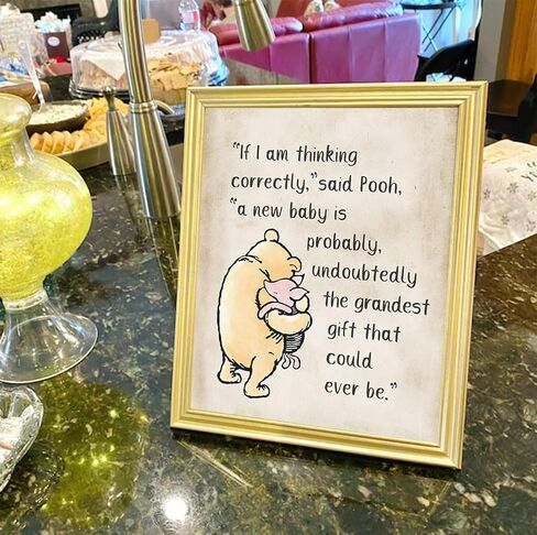 8 × 10 قطع مركزية بتصميم اقتباسات ويني للطاولات، لافتة كلاسيكية لحفلات استقبال المولود الجديد، ديكور للغرفة، مثالية لتزيين حفلات عيد ميلاد بوه، لوازم الحضانة وحديثي الولادة in Kuwait