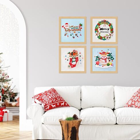 4 مجموعات طقم تطريز عيد الميلاد مع نمط وتعليمات طقم تطريز للمبتدئين تطريز نمط عيد الميلاد خيوط ملونة طقم إبرة للمبتدئين لوازم هدايا التطريز in Kuwait