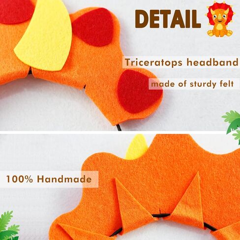 8Pcs Dinosaur Dragon Headbands, Animal Halloween Costume Accessory, Girls Boys Dino Birthday Party Supplies Favors Decorations Toys, Felt Party Hats Tiara for Kids Toddler Children Dress Up Photo Booth in Kuwait