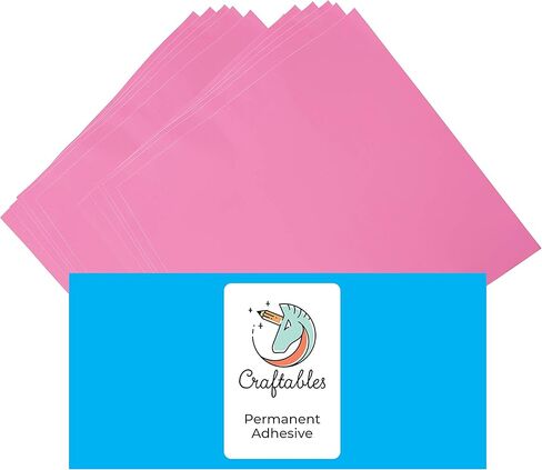 أوراق فينيل وردية فاتحة من كرافتبادس - متينة ولاصقة ولامعة ومقاومة للماء | (10) 30.48 سم × 30.48 سم - للحرف اليدوية والكريكوت والصورة الظلية والتعبيرات والكاميو والعلامات in Kuwait