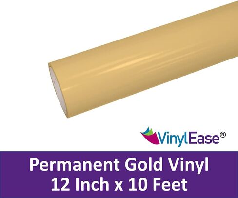 فينيل إيز 12 بوصة × 10 أقدام ذهبي لامع لاصق دائم لـ Cricut ، صورة ظلية ، لغز ، كرافت روبو ، كويكتز ، كرافت أوتز ، قصاصات الحرف اليدوية، Die Cutters ، Sign Plotters - V9242 in Kuwait