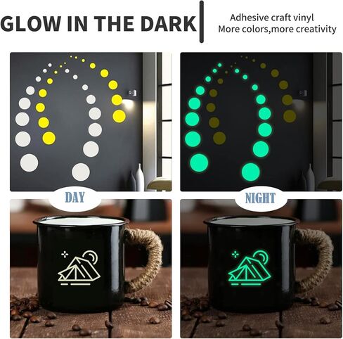 Cold Color Changing Vinyl for Cricut, Permanent Adhesive Vinyl 6 Sheets-12" x 10" Cold Color Changing Vinyl & 2 Transfer Tape Sheets for Craft Cutter, Self Adhesive Vinyl for Cricut (Cold Changing) in Kuwait