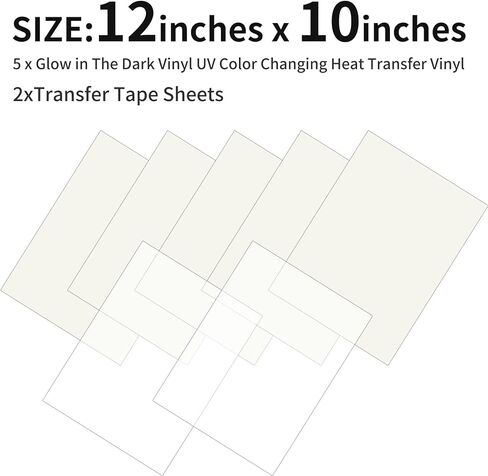 Cold Color Changing Vinyl for Cricut, Permanent Adhesive Vinyl 6 Sheets-12" x 10" Cold Color Changing Vinyl & 2 Transfer Tape Sheets for Craft Cutter, Self Adhesive Vinyl for Cricut (Cold Changing) in Kuwait