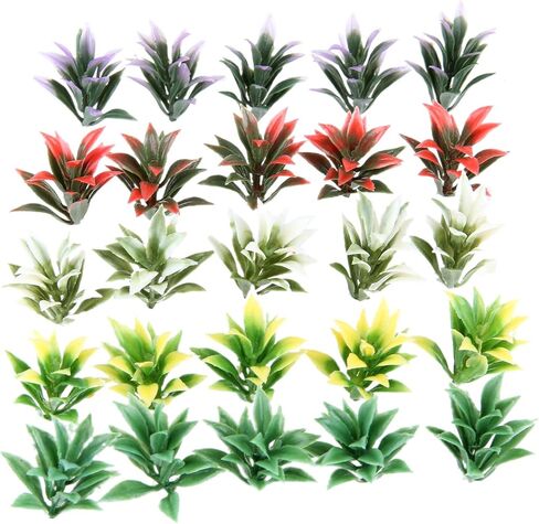 Yetaha 100PCS Mixed Model Plants Colorful Flowering Plants Railway Park Garden Scene Architecture Ornament Scenery Railroad Layout Scene Decoration, Height 4cm/1.57inch in Saudi Arabia