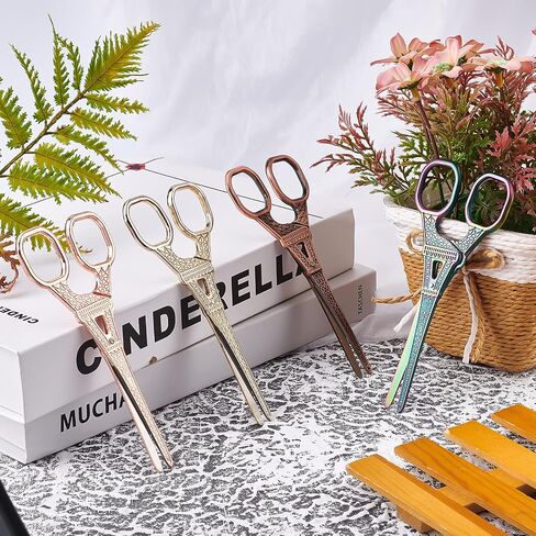 SUNNYCLUE 5.5Inch Sewing Scissors Vintage Stainless Steel European Tower Scissors for Fabric & Paper Cutting Craft Threading Household Daily Use Cross-Stitch, Rose Gold in Kuwait