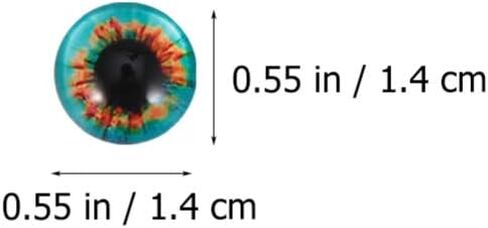 EXCEART 50pcs Glass Eye Cabochon Flat Back Cabochons Half Round for Jewelry Finding DIY Patches Accessories (14MM Mixed Pattern) in Saudi Arabia