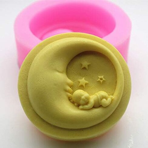 Cute Sleeping Baby Silicone Mold Moon Shape Soap Mold For Soap Making Handmade Silicone Candle Mould DIY Cake Decorating Tool in Saudi Arabia