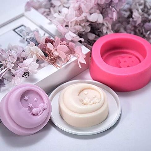 Cute Sleeping Baby Silicone Mold Moon Shape Soap Mold For Soap Making Handmade Silicone Candle Mould DIY Cake Decorating Tool in Saudi Arabia