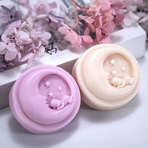 Cute Sleeping Baby Silicone Mold Moon Shape Soap Mold For Soap Making Handmade Silicone Candle Mould DIY Cake Decorating Tool in Saudi Arabia