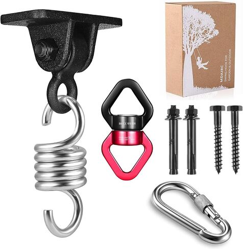 Heavy Duty Stainless Steel Hanging Kit: Swing Hangers and Hammock Spring and swing swivel spinner, Kglobal Swivel Hook and Locking Snap Hooks for Wooden Sets，tire swing swivel，Seat Trapeze Yoga in Kuwait