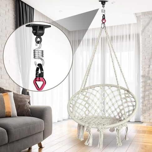 Heavy Duty Stainless Steel Hanging Kit: Swing Hangers and Hammock Spring and swing swivel spinner, Kglobal Swivel Hook and Locking Snap Hooks for Wooden Sets，tire swing swivel，Seat Trapeze Yoga in Kuwait