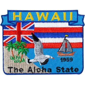 Hawaii State Shaped Map Embroidered Patch, with Iron-On Adhesive in Saudi Arabia