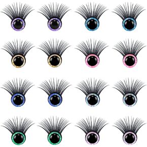 16 قطعة لعبة عيون مع رموش ثلاثية الابعاد امنة عيون دمية 12 ملم مع رموش لصناعة الكروشيه والدمى in Kuwait